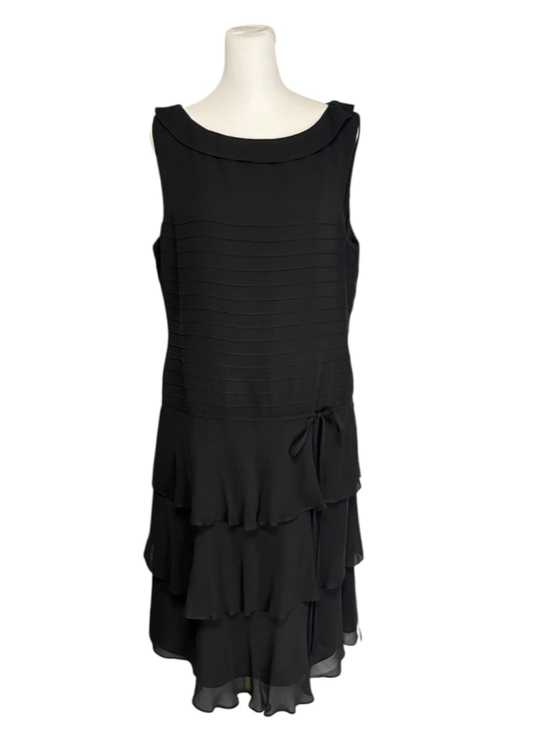 Cynthia Howie Dresses & Skirts - Cynthia Howie Black 100% Silk Tiered Dress Size 12 NWT